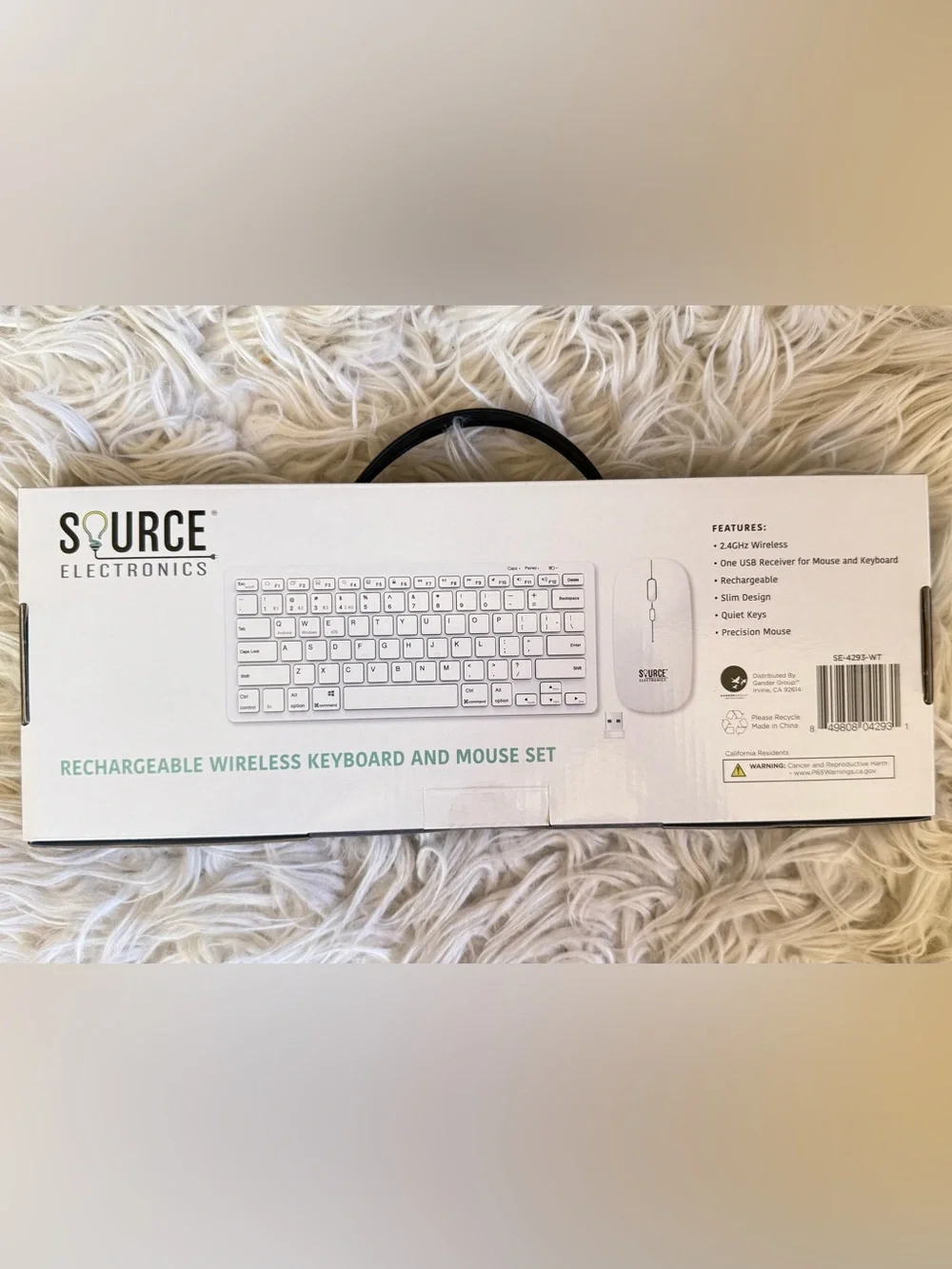 White Rechargeable Wireless Keyboard and Mouse Set